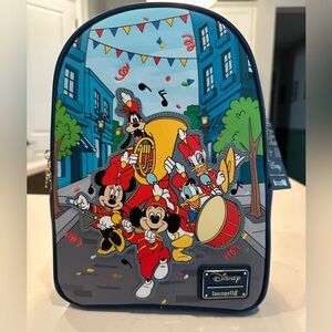 NWT Disney Marching Band Loungefly Mini-Backpack, Navy Blue